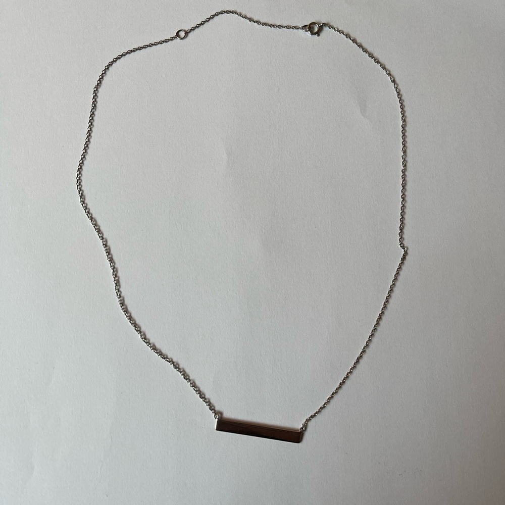 Rectangle Silver Necklace